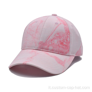 Nuovo design tappo da baseball tintura cravatta rosa